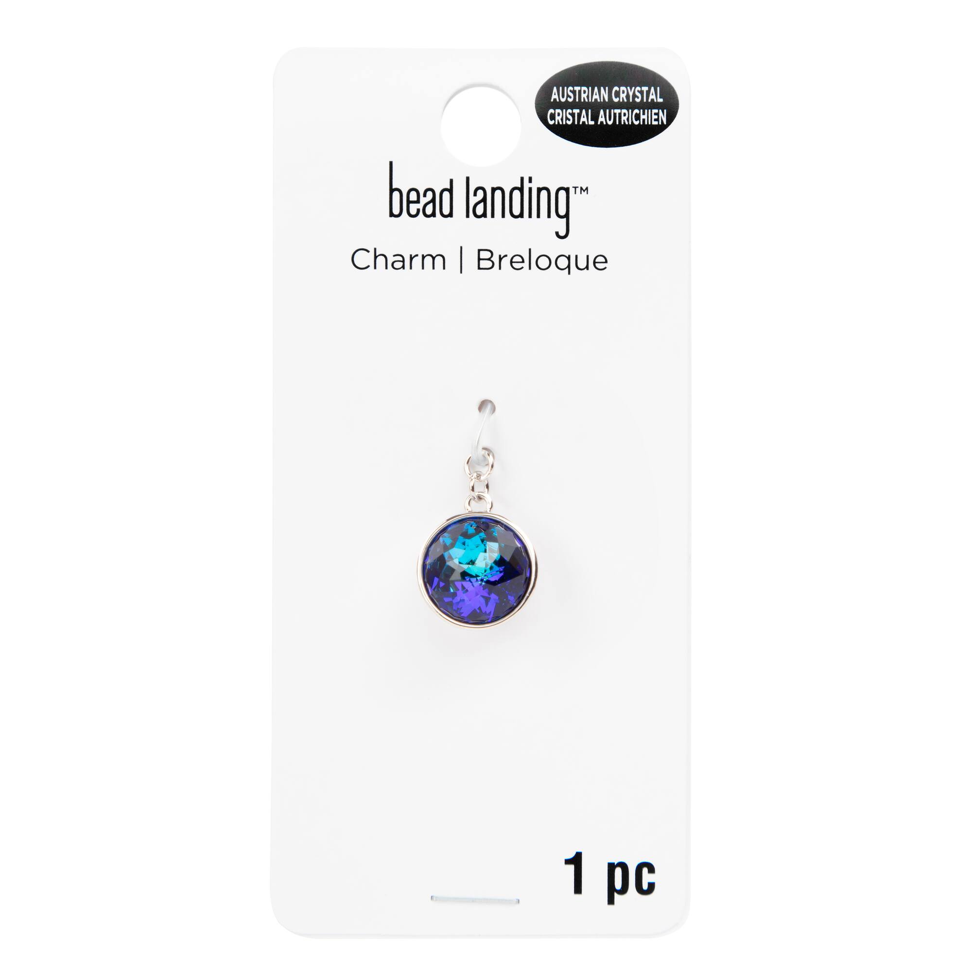 6 Pack: Blue Austrian Crystal Dome Charm by Bead Landing™